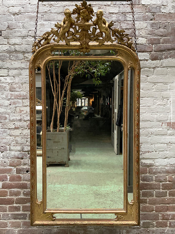 Louis Philippe Gilt Floor Mirror - 55 X 116