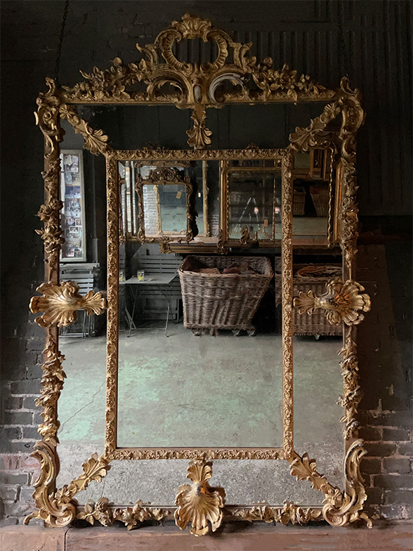 Antique Louis Philippe Silver Mirror, 1800s