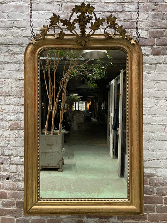 19th C Louis Philippe Mirror with Small Crest