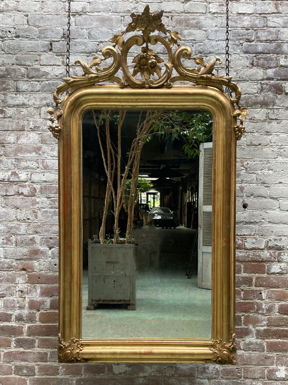 19th C Louis Philippe Mirror with Small Crest